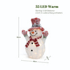 LED-Schneemann mit Schneeeffekt – Leuchtfigur mit rotem Hut, Schal und Handschuhen für Innen und Außen