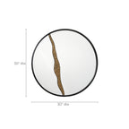 Runder Metall-Wandspiegel mit Goldcrack-Design – Moderner Deko-Spiegel für Wohnzimmer