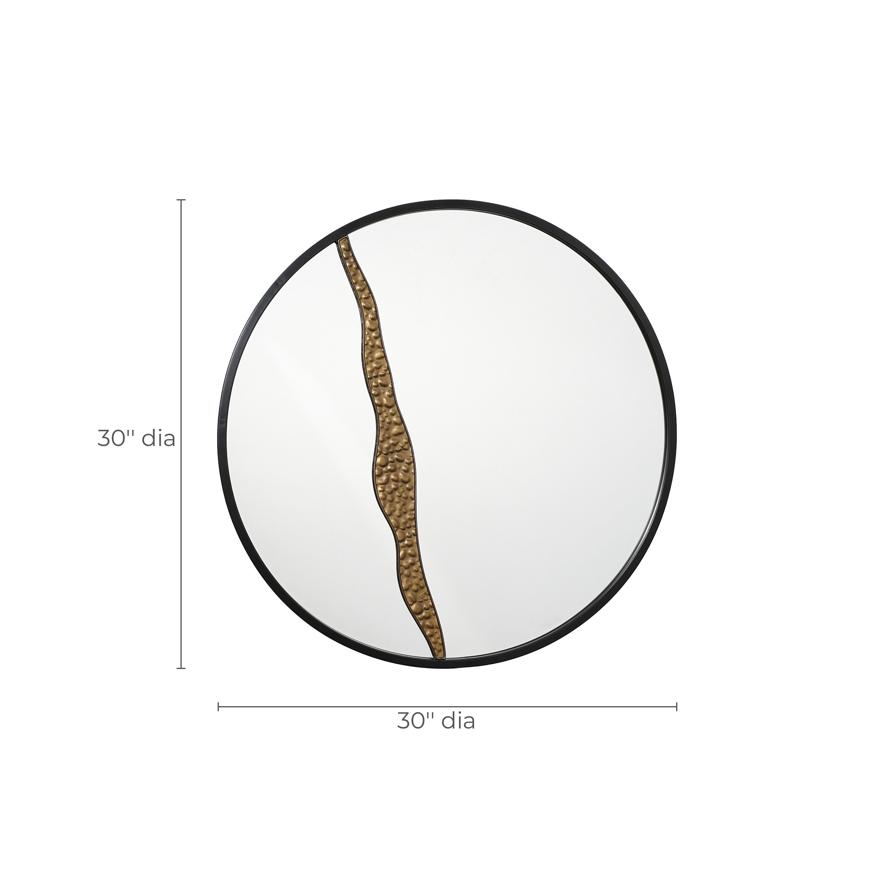 Runder Metall-Wandspiegel mit Goldcrack-Design – Moderner Deko-Spiegel für Wohnzimmer