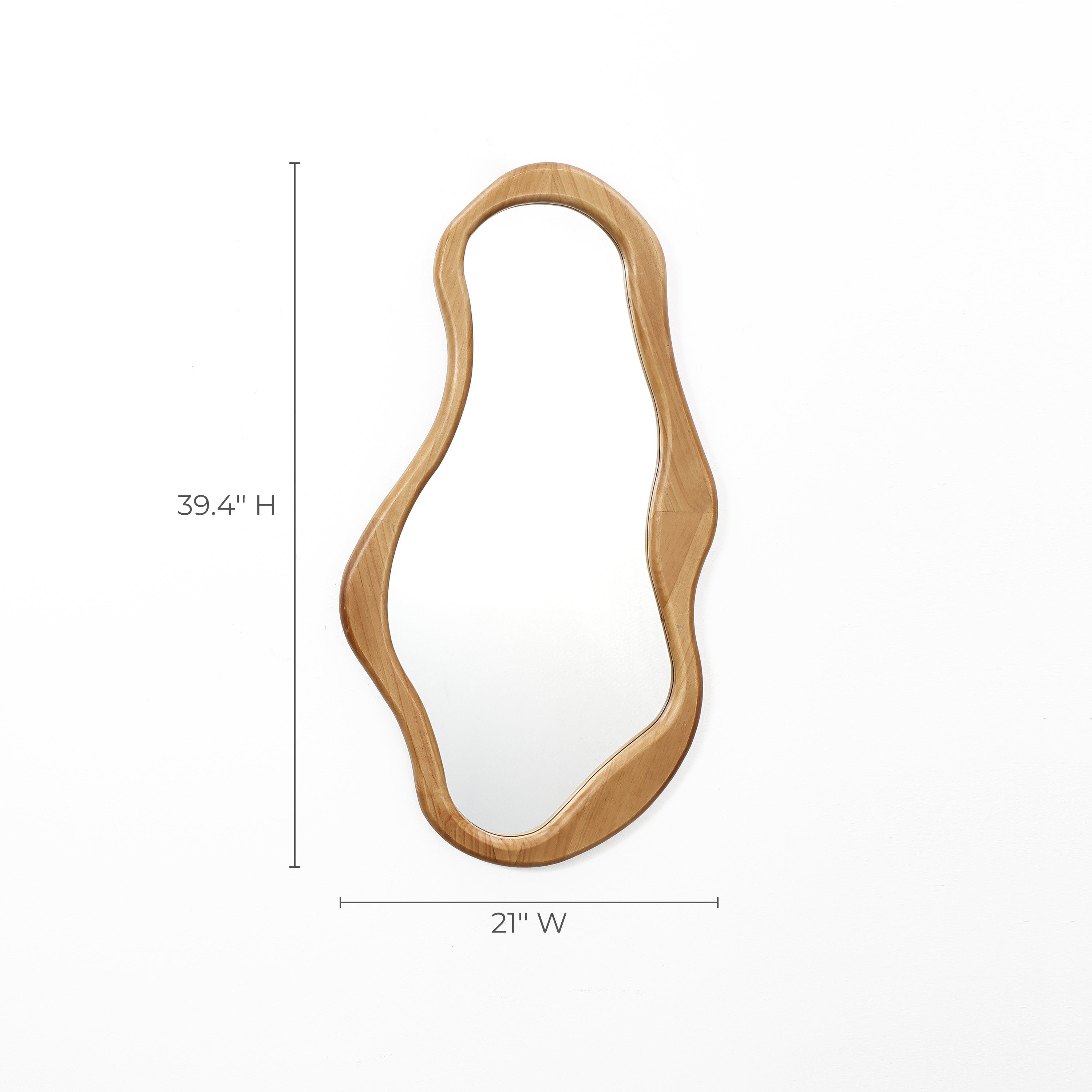 Flow Wandspiegel mit Rahmen aus Naturholz
