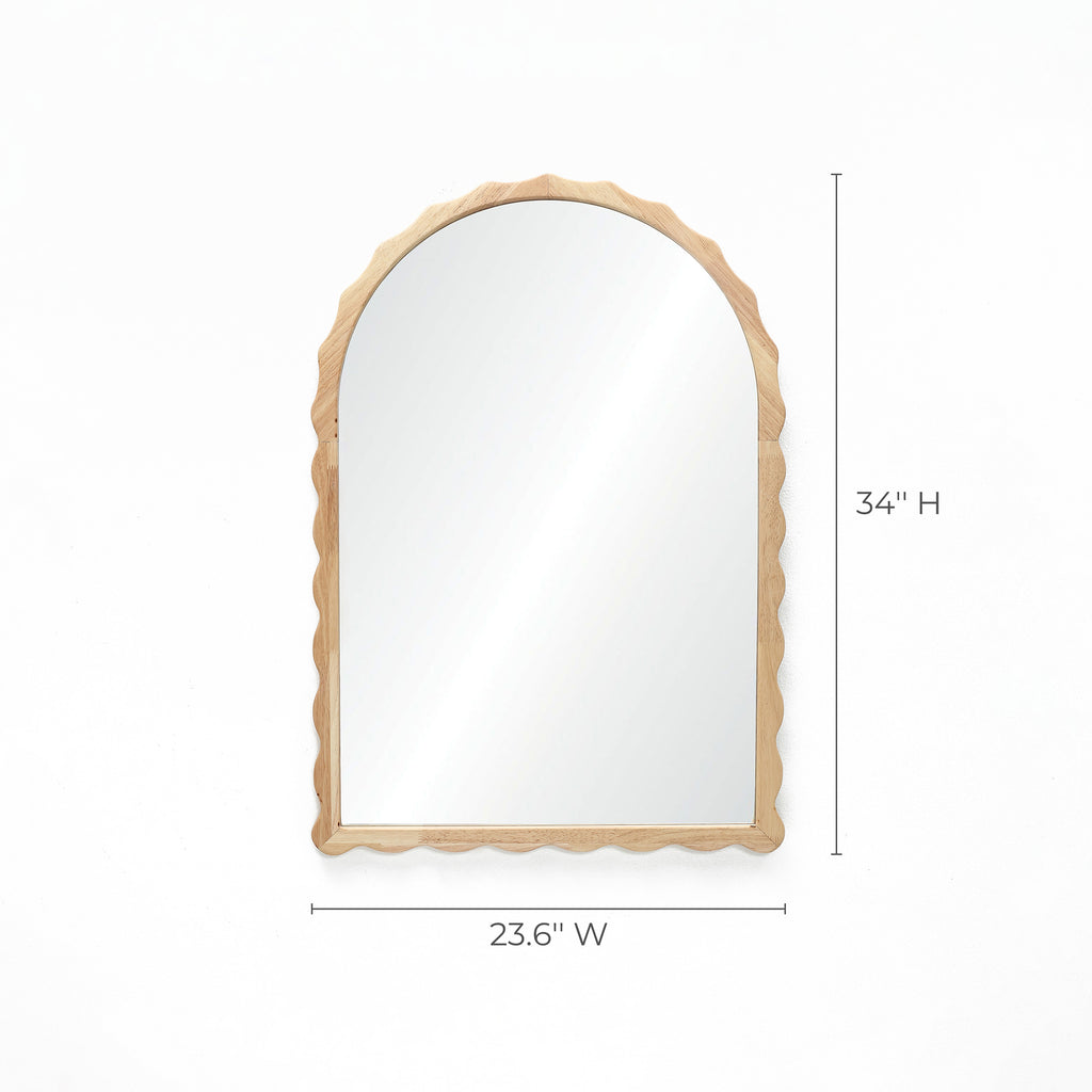 Wandspiegel mit Wellenrahmen aus Holz