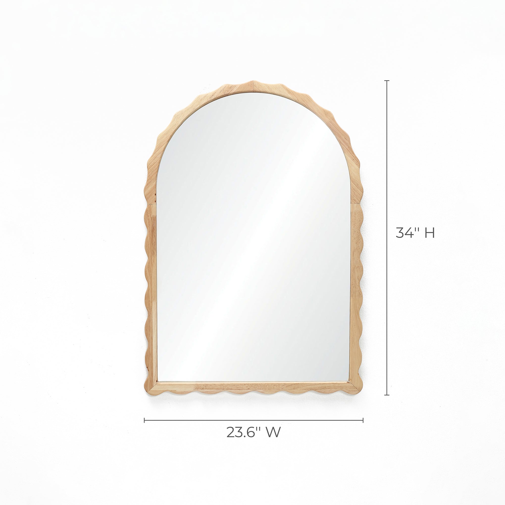 Wandspiegel mit Wellenrahmen aus Holz