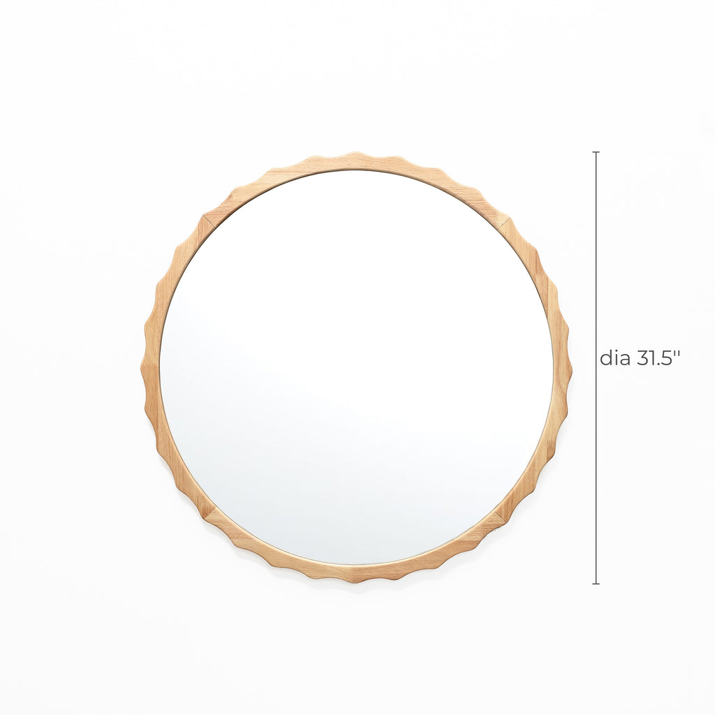 Wandspiegel mit Wellenrahmen aus Holz