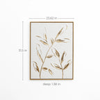 Wanddeko mit Reliefstruktur und goldenen Blättern