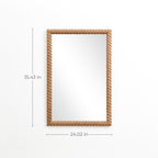 Rechteckiger Wandspiegel mit Buchenholzrahmen 90 cm hoch als Akzent- und Schminktischspiegel