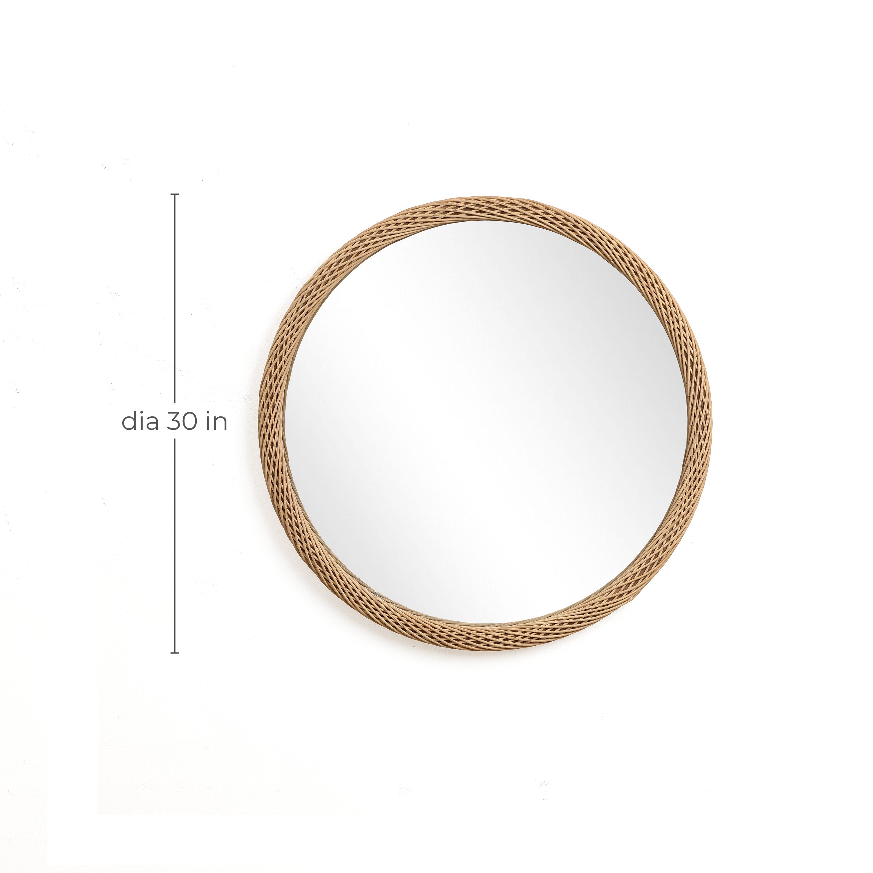 Bambus Wandspiegel rund 76 cm