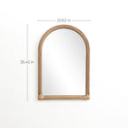 Wandspiegel mit Bambusrahmen in Bogenform