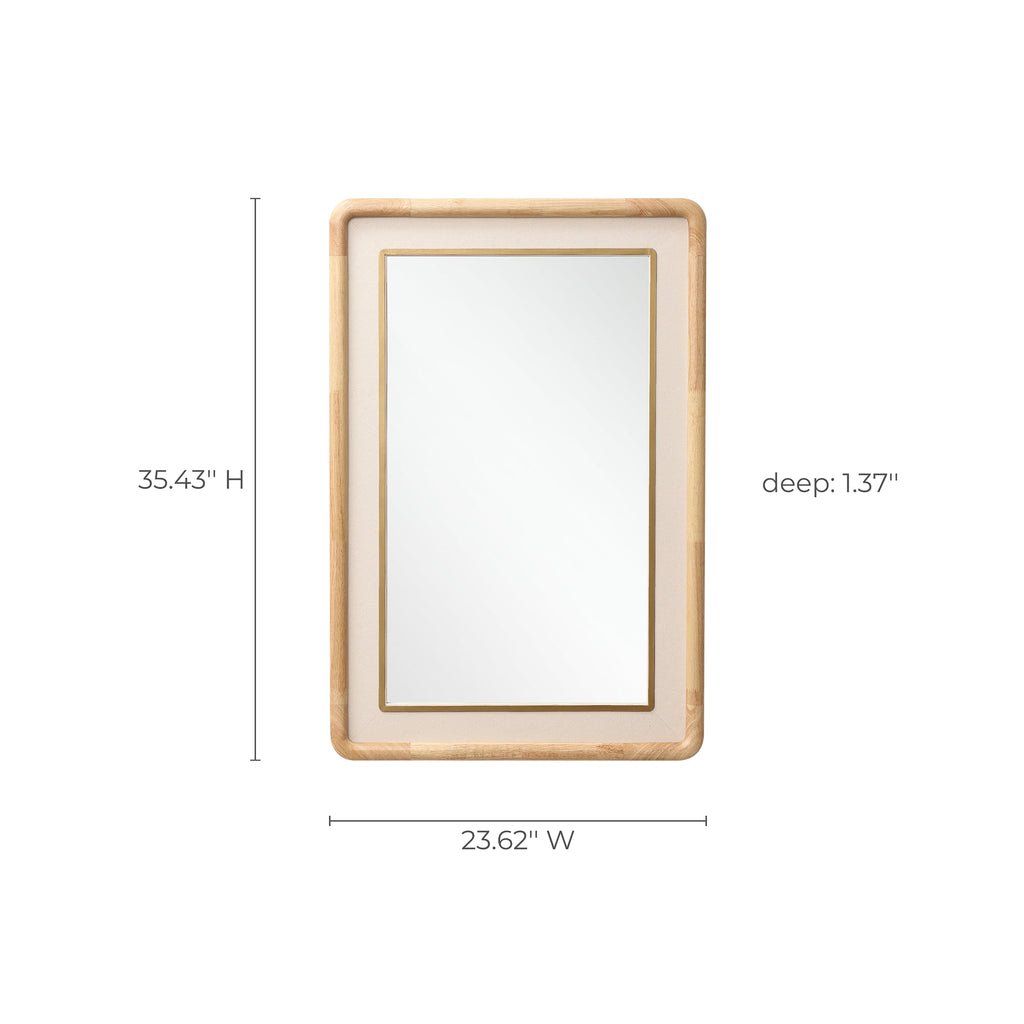 Rechteckiger Holz-Wandspiegel mit Doppelfassung – Moderner Deko-Spiegel