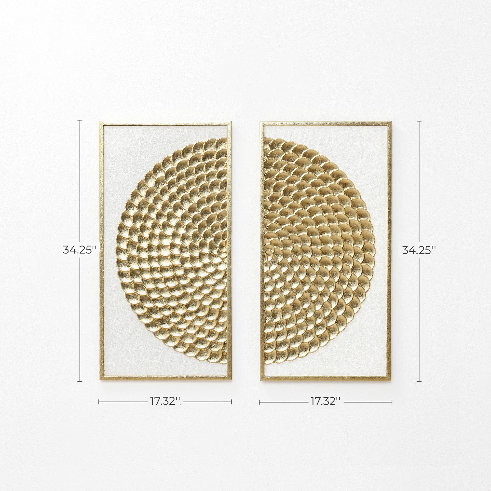 Goldene Wandkunst im 2er-Set – Elegante Metall Deko