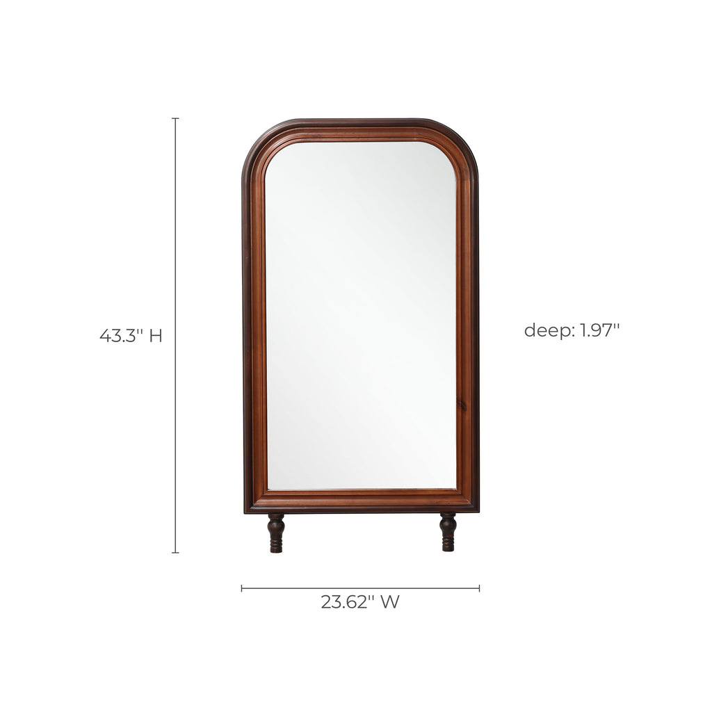 Vintage-Arkaden-Holzspiegel mit Haken – Praktischer Badspiegel für Badezimmer & Flure