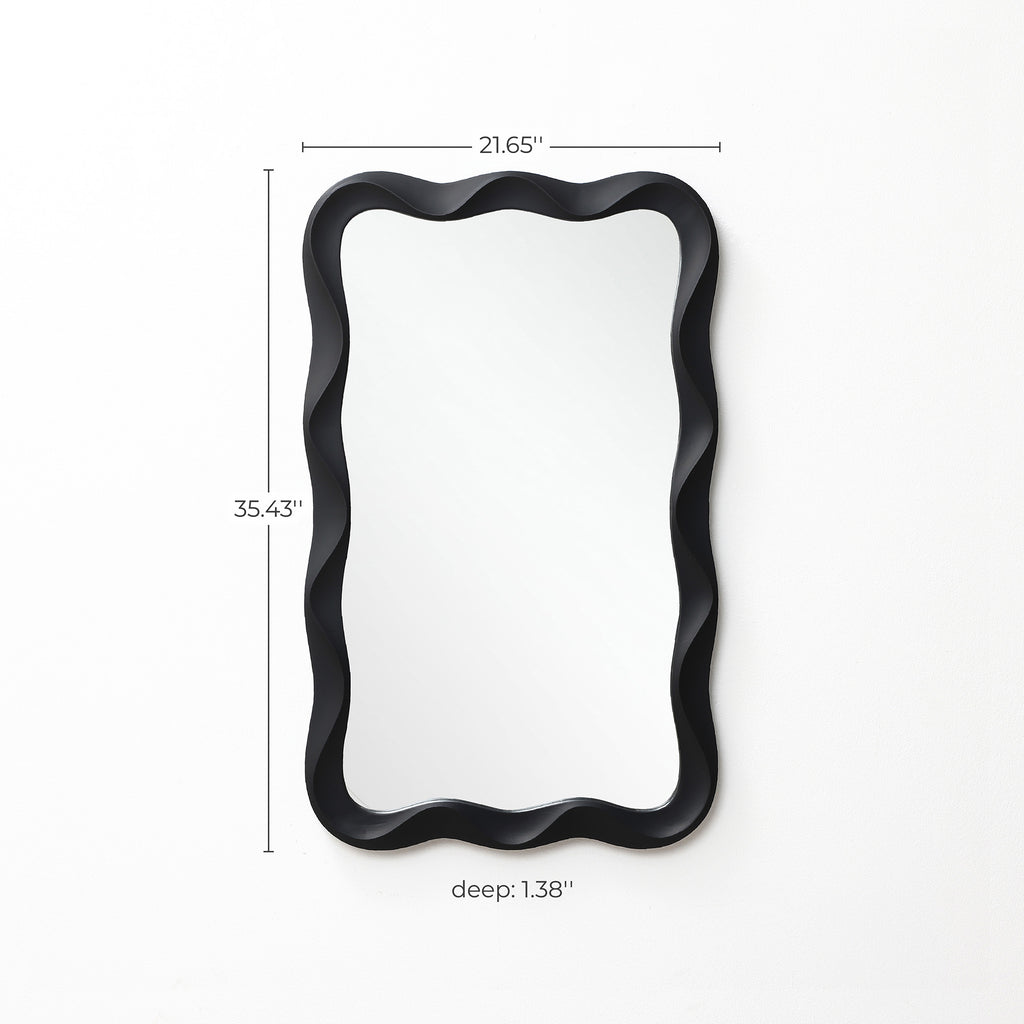 Wellenförmiger Kunststoff-Wandspiegel – Moderner Deko-Spiegel