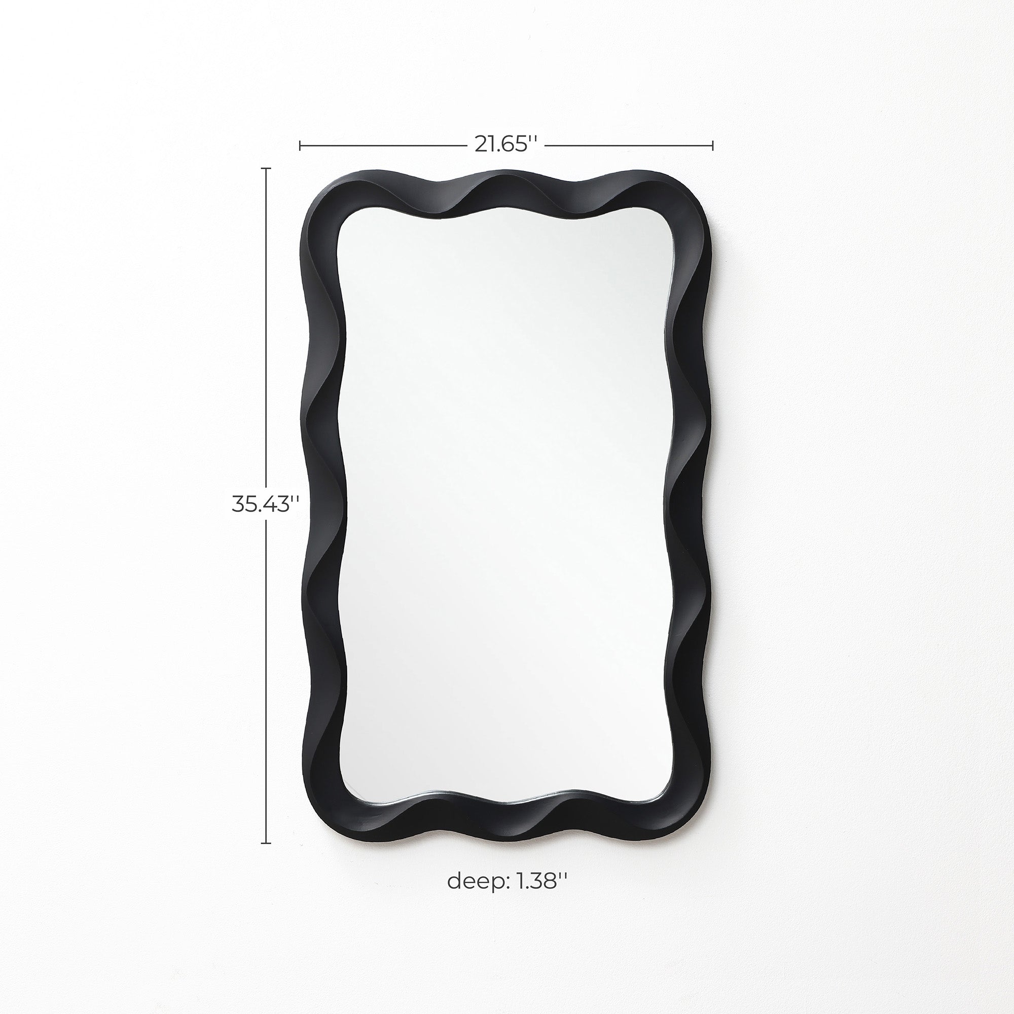 Wellenförmiger Kunststoff-Wandspiegel – Moderner Deko-Spiegel