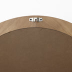 Runder Holz-Wandspiegel mit Meander-Muster – Rustikal-Eleganter Deko-Spiegel