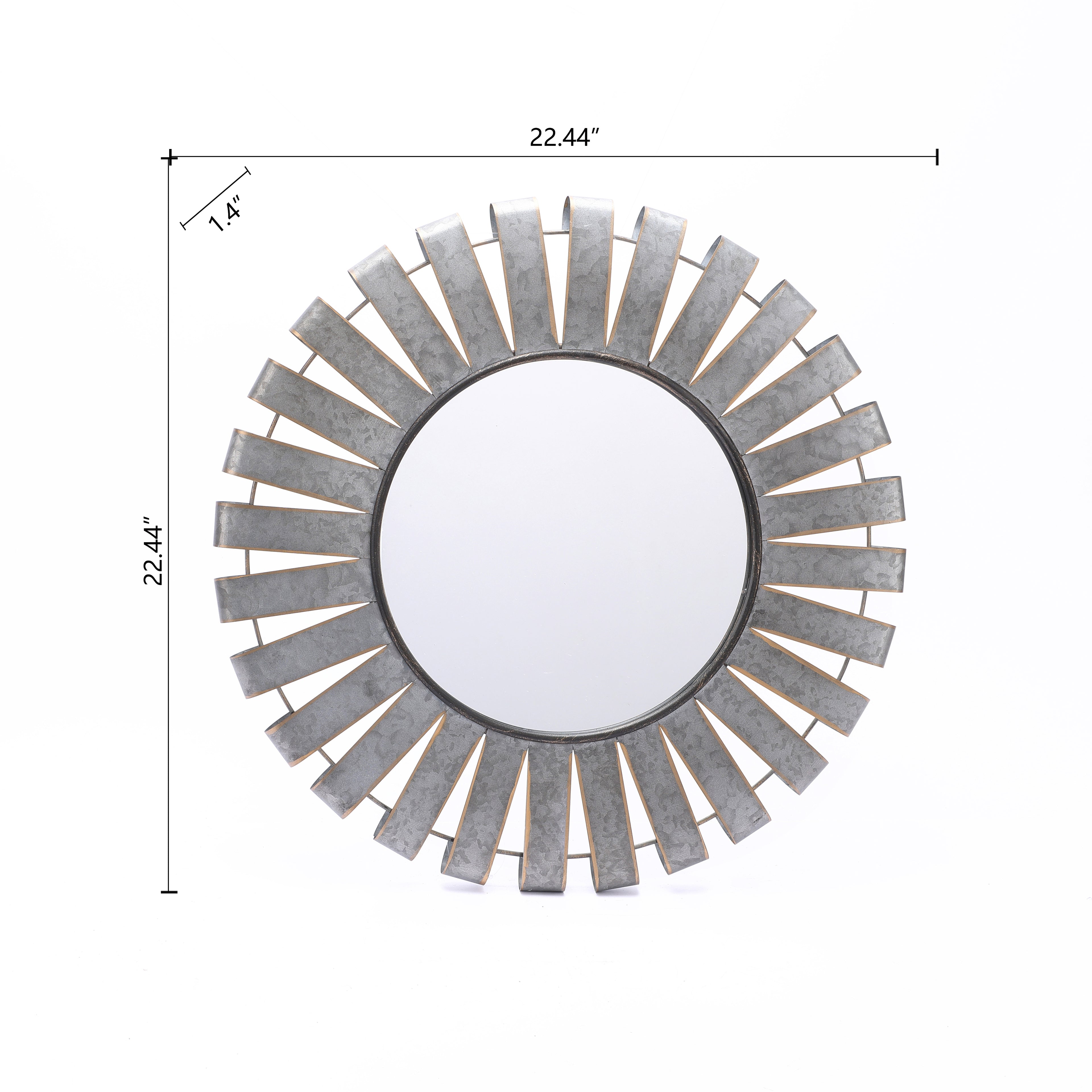 Metall-Deko-Spiegel – Industrialer Wandspiegel mit Strahlenrahmen für Wohnraum