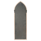 Gotisches Kirchenfenster-Deko-Spiegel – Rustikaler Holzrahmen mit filigranen Verzierungen für Wohnraum