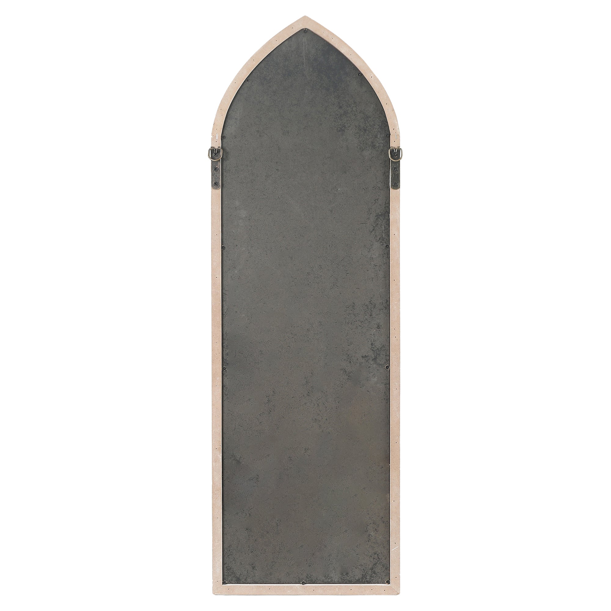 Gotisches Kirchenfenster-Deko-Spiegel – Rustikaler Holzrahmen mit filigranen Verzierungen für Wohnraum