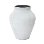 Große Vase Weiß aus Beton, Wabi-Sabi Blumenvase Minimalistisch, Handgefertigte Dekovase