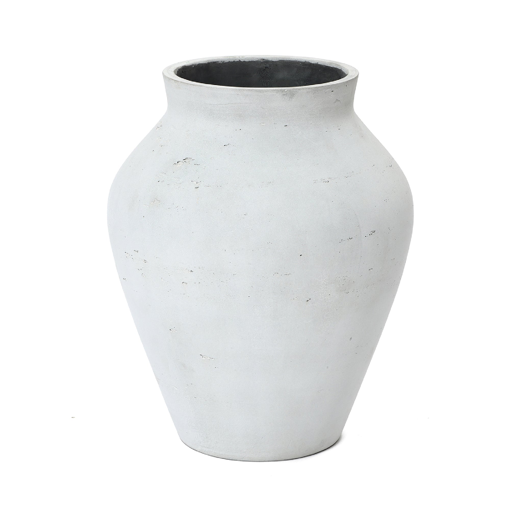 Große Vase Weiß aus Beton, Wabi-Sabi Blumenvase Minimalistisch, Handgefertigte Dekovase