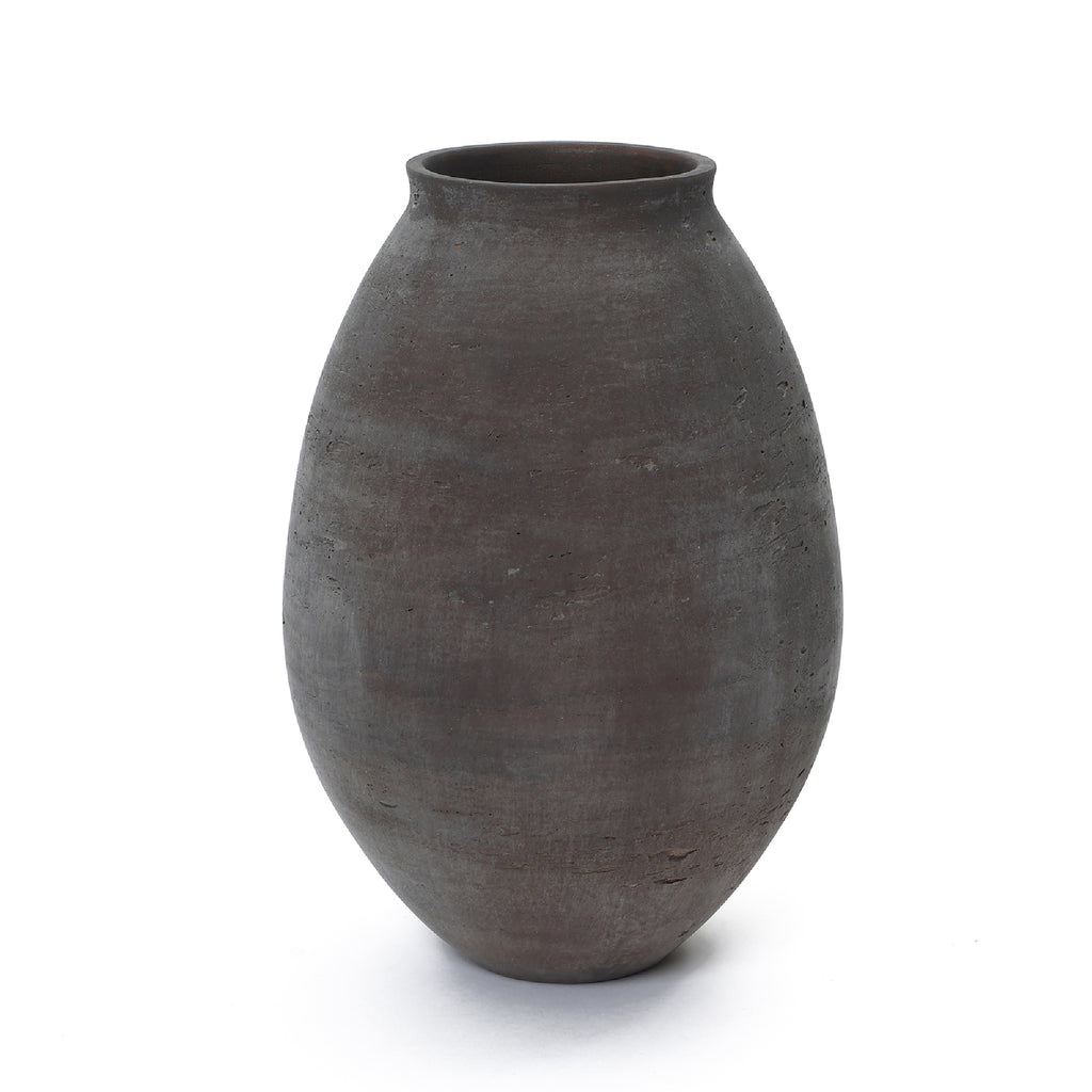 Vase Groß Braun – Rustikale Betonvase im Wabi-Sabi Stil, Bodenvase aus Zement
