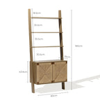 Regal im Vintage-Naturstil aus Holz – Aufbewahrungsregal mit 2 Türen und Flecht-Front