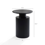Runder Beistelltisch in Schwarz mit Zylinderfuß – Modernes Design aus Holz & MDF