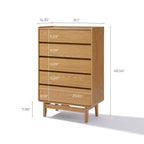 Kommode mit 5 Schubladen aus Holzoptik – Skandinavisches Design