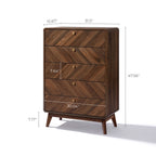 Kommode mit 5 Schubladen in Walnussoptik