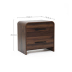 Nachttisch mit 2 Schubladen in Walnussoptik