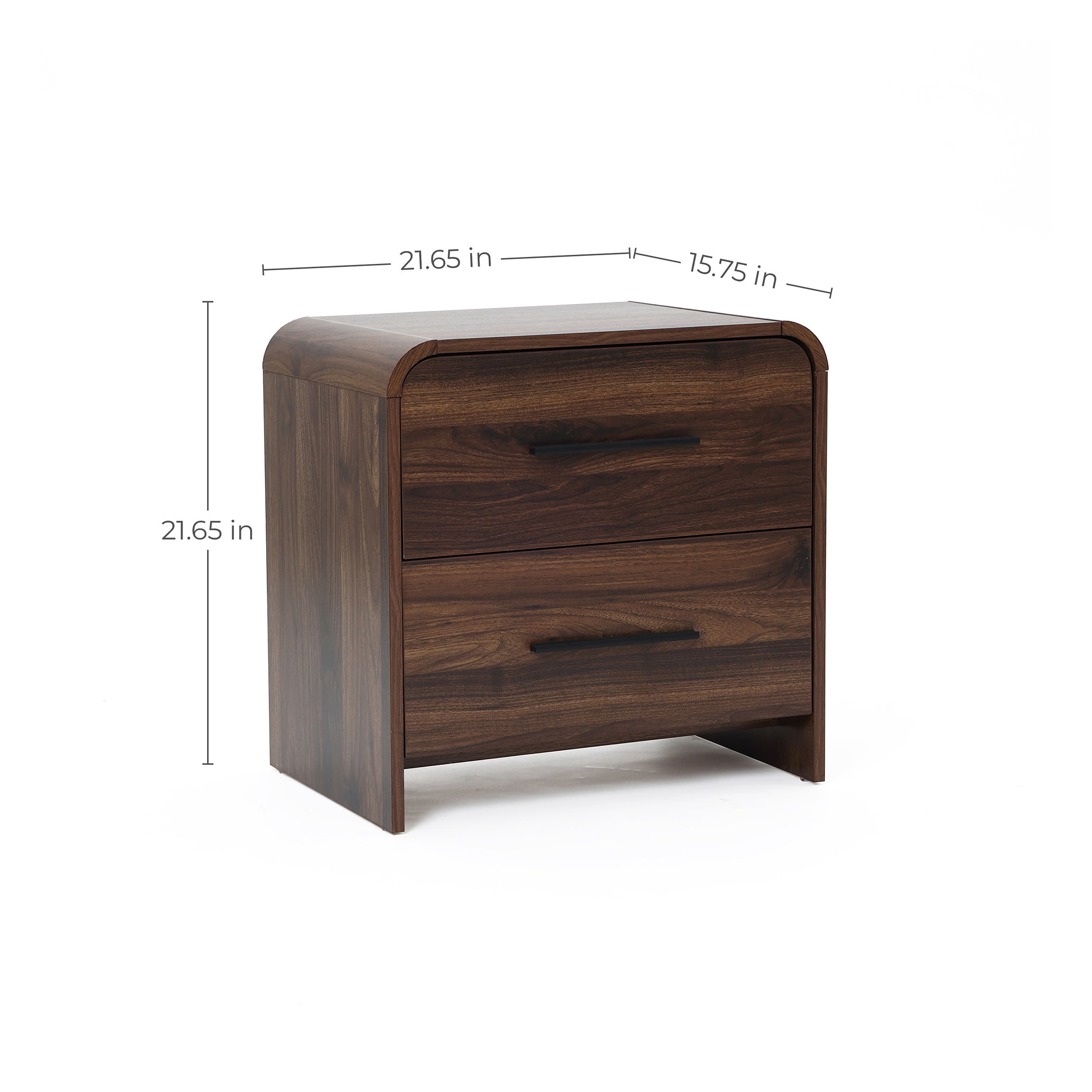 Nachttisch mit 2 Schubladen in Walnussoptik