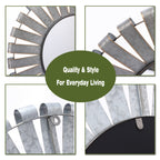 Metall-Deko-Spiegel – Industrialer Wandspiegel mit Strahlenrahmen für Wohnraum