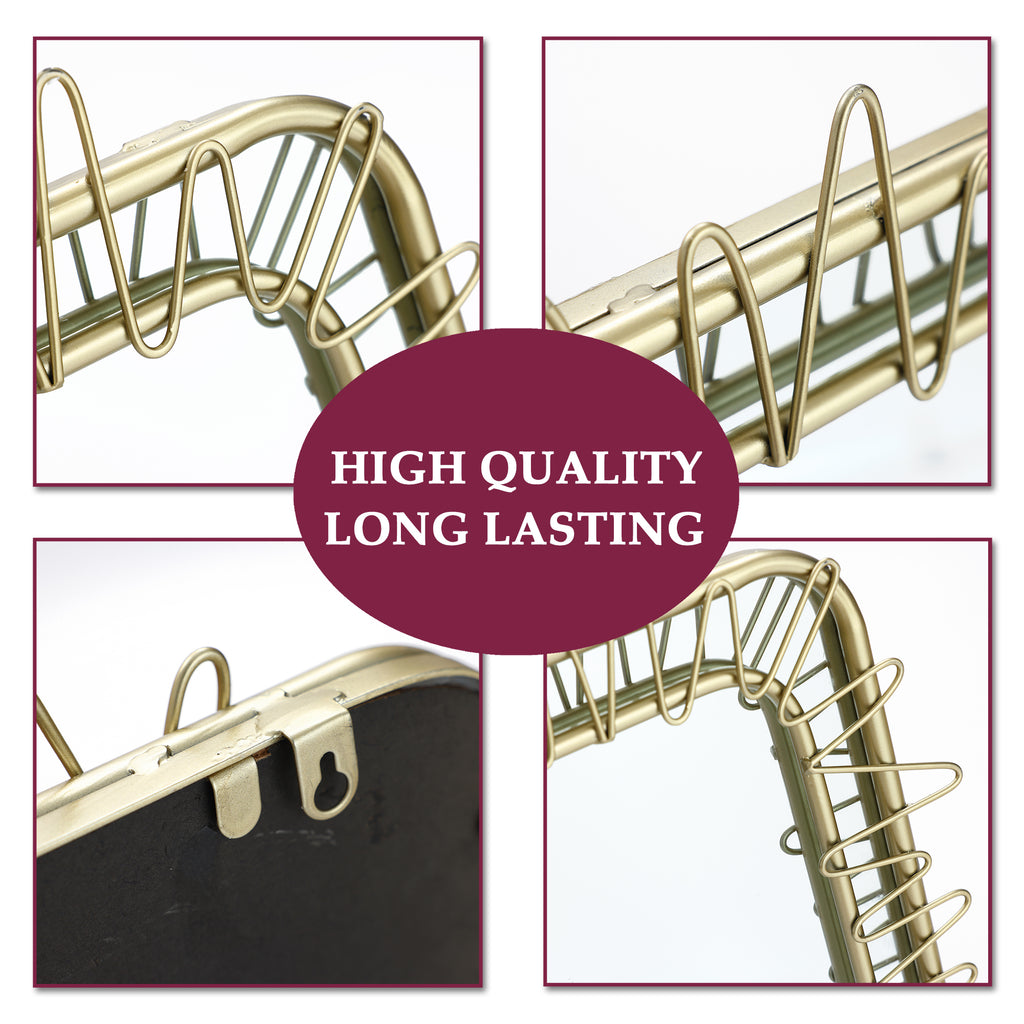 Quadratischer Metall-Wandspiegel mit Drahtrand – Moderner Deko-Spiegel