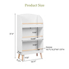 Kinder Bücherregal mit 3 Ablagen und Aufbewahrungskorb, Weiß, Multifunktional